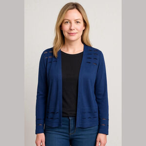 NY Collection Blue Cardigan Women's Size Large